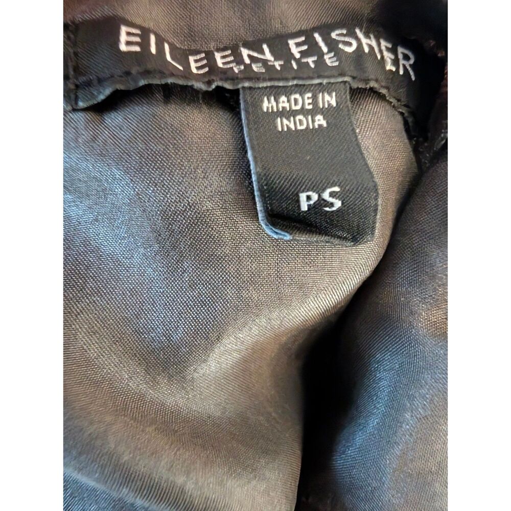 Eileen Fisher Habutai Silk Tunic Top Bark Gray Rosette Petite Small Quiet Luxury - Picture 5 of 7